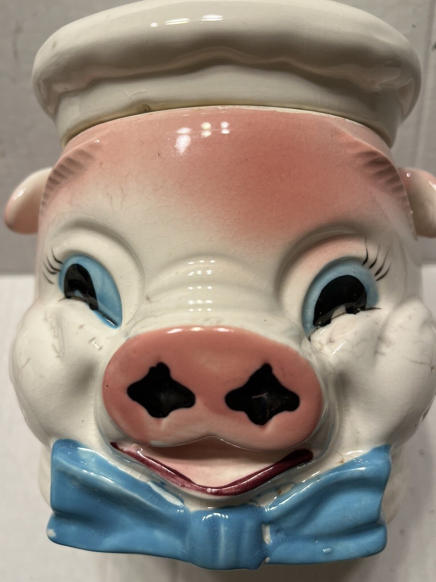Vintage GRANTCREST JAPAN PIG Anthropomorphic Cookie Jar Hand