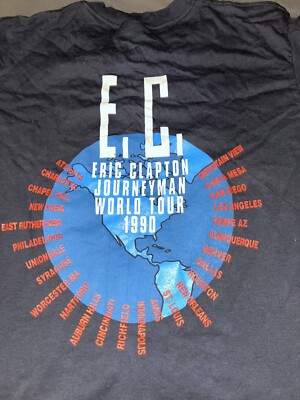 MINT Vintage Eric Clapton Concert T-Shirt Journeyman World Tour