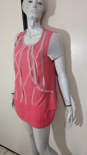 Mado et les Autres Taille 42 Tunique ou  robe courte doublée manches courtes ros - Photo 2/4