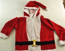 Men's red Rubie's Santa Clause costume size medium polyester hooded zip front
