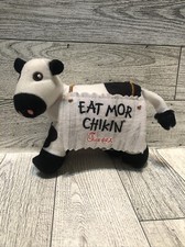 Chick-Fil-A Promo 5" Mini Cow Plush Toy W/ Eat Mor Chikin Sign More Chicken 2022