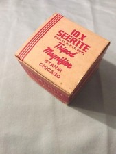 VINTAGE SEERITE 10X POWER TRIPOD MAGNIFIER ORIGINAL BOX FOR JEWELRY