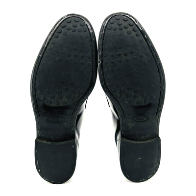 Mens 9 Tods Classic Penny Loafers Black Leather Shoes Slip  display picture 2