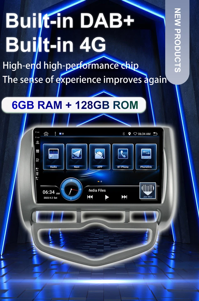 DAB+ Für Honda Fit/Jazz/City 2002-07 Autoradio Android 14 Navi GPS Car Play QLED - Bild 3 von 4