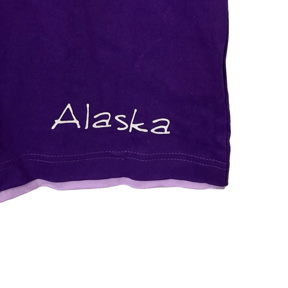 Lazy One Womens Alaska Moose Pajama Shirt Juniors Large Purple - Image 3 of 4