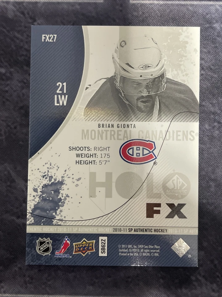 2010-11 SP Authentic Holo FX FX27 Brian Gionta Montreal Canadiens - Image 2 of 2