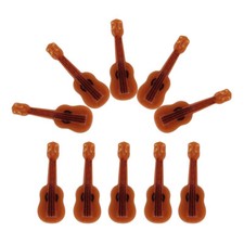 10pcs Miniature Guitar Model Resin Guitar Dollhouse Guitar Mini Instrument Model