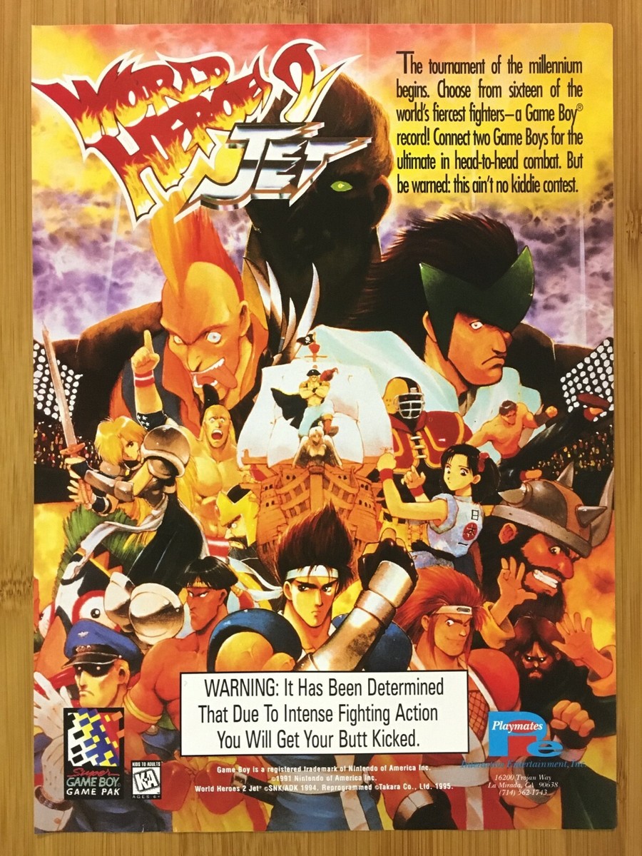 World Heroes 2 Jet Neo Geo 1995 Print Ad/Poster Official Authentic