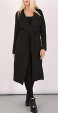 Izabel London Black Long Sleeve Coat Uk 10 Js192 Ee 05