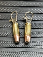 Pair Of 9mm Hollow Point Bullet Zipper Pulls Or Keychains Unique Gift