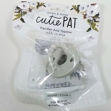 Ryan Rose Cutie Pat Stage 1 Pacifier Teether - Gray - Round - BPA-Free