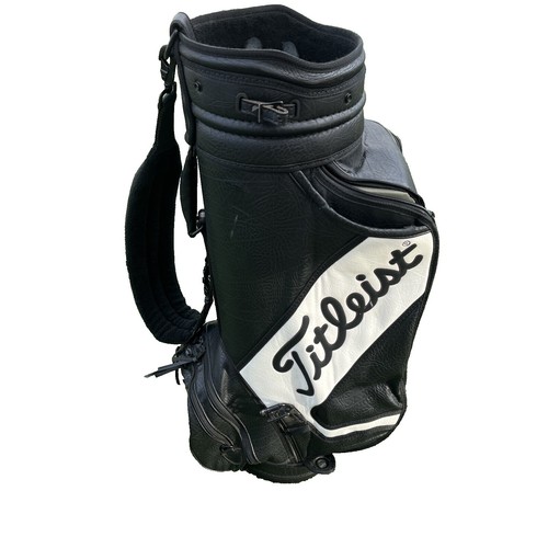 Titleist DCI ゴルフバッグ Rare! Black Gold Leather Golf Cart Bag Titleist DCI Logo | eBay