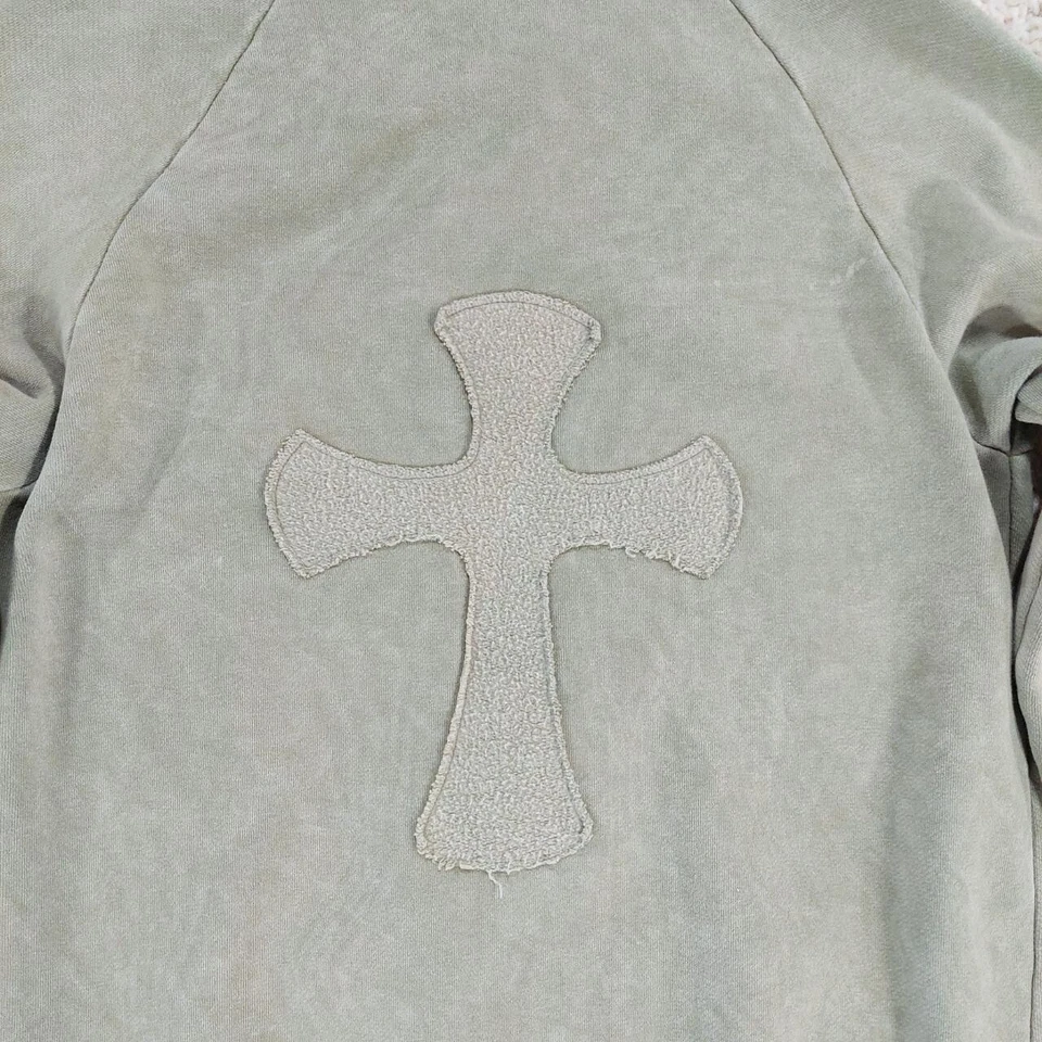 Christian Cyber Y2K 垃圾十字架全拉链耶稣连帽衫自由 2 Be。 女式 L 码 — 第 3/4 张图片