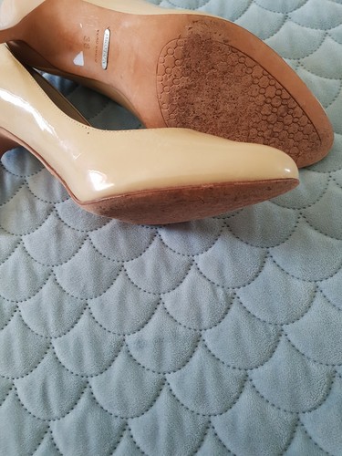 OROTON Beige Patent Leather High Heels Stilletos Size 38 B38 - Picture 5 of 5