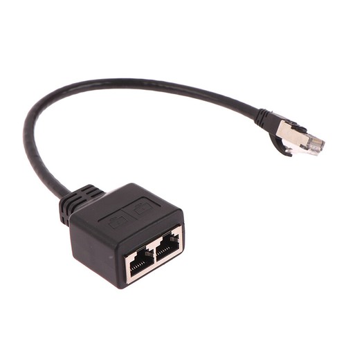 Ethernet Splitter RJ45 1 Male to 2 Female LAN Ethernet Cable Splitter Cable - Afbeelding 2 van 12