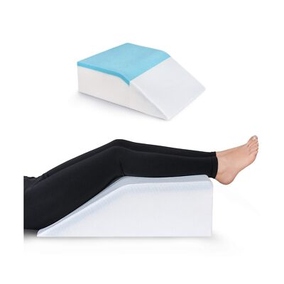 Ebung Leg Elevation Pillow with Memory Foam & Cooling Gel - Elevated Leg Pill...