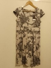Dorothy Perkins  Butterfly ladybird Print Party Midi Dress 14 in Black/White