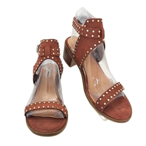 Steve Madden Women's Leather Upper Maroon Summer Sandals Size 9M