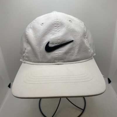 Nike White Hat Adjustable Strap Back One Size Hat Cap Adult