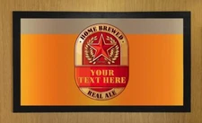 Personalized Bar Runners Real Ale 14 Home or Pub Bar Mats Mens Gift Idea