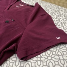 Koi Scrub Next Gen Shirt V Neck Short Sleeve Size Small Burgundy