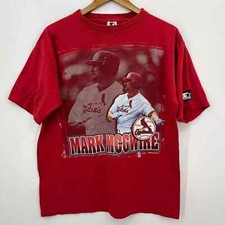 Starter T-Shirt Men's Size M Red St. Louis Cardinals Mark McGwire 1997 Vtg USA