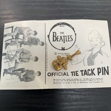 1964 NEMS Beatles Tie Tack Pin On Card John Lennon Paul George Ringo Rare
