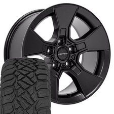Set5 Df02 17x8.5 Black Defiant Rims 33x12.50r17 Rt Tires 5x127 12et