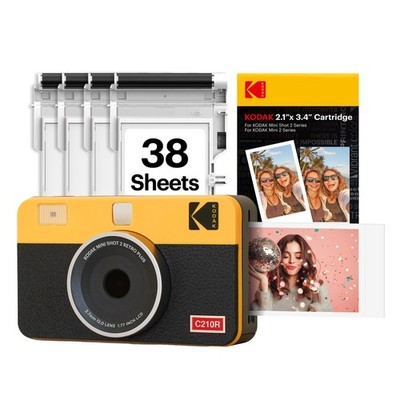KODAK Mini Shot 2 Retro 2x3 Instant Digital Camera & Photo Printer, 38 Sheets