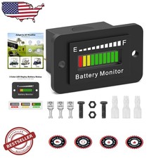 Golf Cart LED Battery Gauge 12-72V Waterproof Fuel Level Indicator