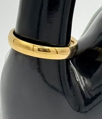 Titanium Steel Ring Curved Classic Simple Gold Color - 4mm - Size 7
