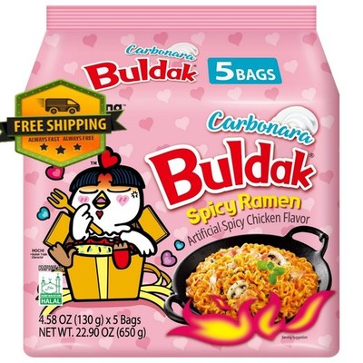 Samyang Spicy Chicken Noodle Carbonara Flavor Ramen, 4.58 oz, Pack of 5