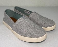 Toms Womens Avalon Crosshatch Slip On Shoes Grey Size 7.5
