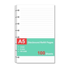 Junior Size Refills , A5 Loose Leaf for TUL Custom Note-Taking System Discbou...