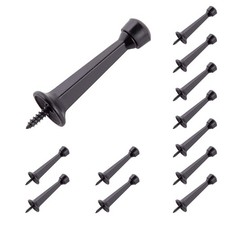 3" Heavy Duty Solid Door Stop, 12 Pack, Matte Black