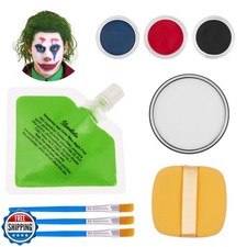 Halloween Joker Clown Makeup Kit - Joker Make Up Kit Includes White Red Black
