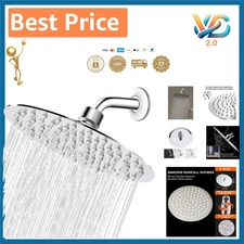 Stainless Steel 8 Inch Rain Shower Head – Chrome Finish, Pressure Boosting, S...