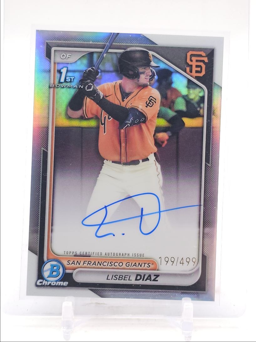 LISBEL DIAZ 2024 BOWMAN CHROME 1ST AUTOGRAPH REFRACTOR AUTO /499 Q2754