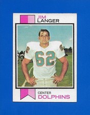1973 Topps Football #341 Jim Langer ROOKIE card HOF Miami Dolphins Centered EX. rookie card picture