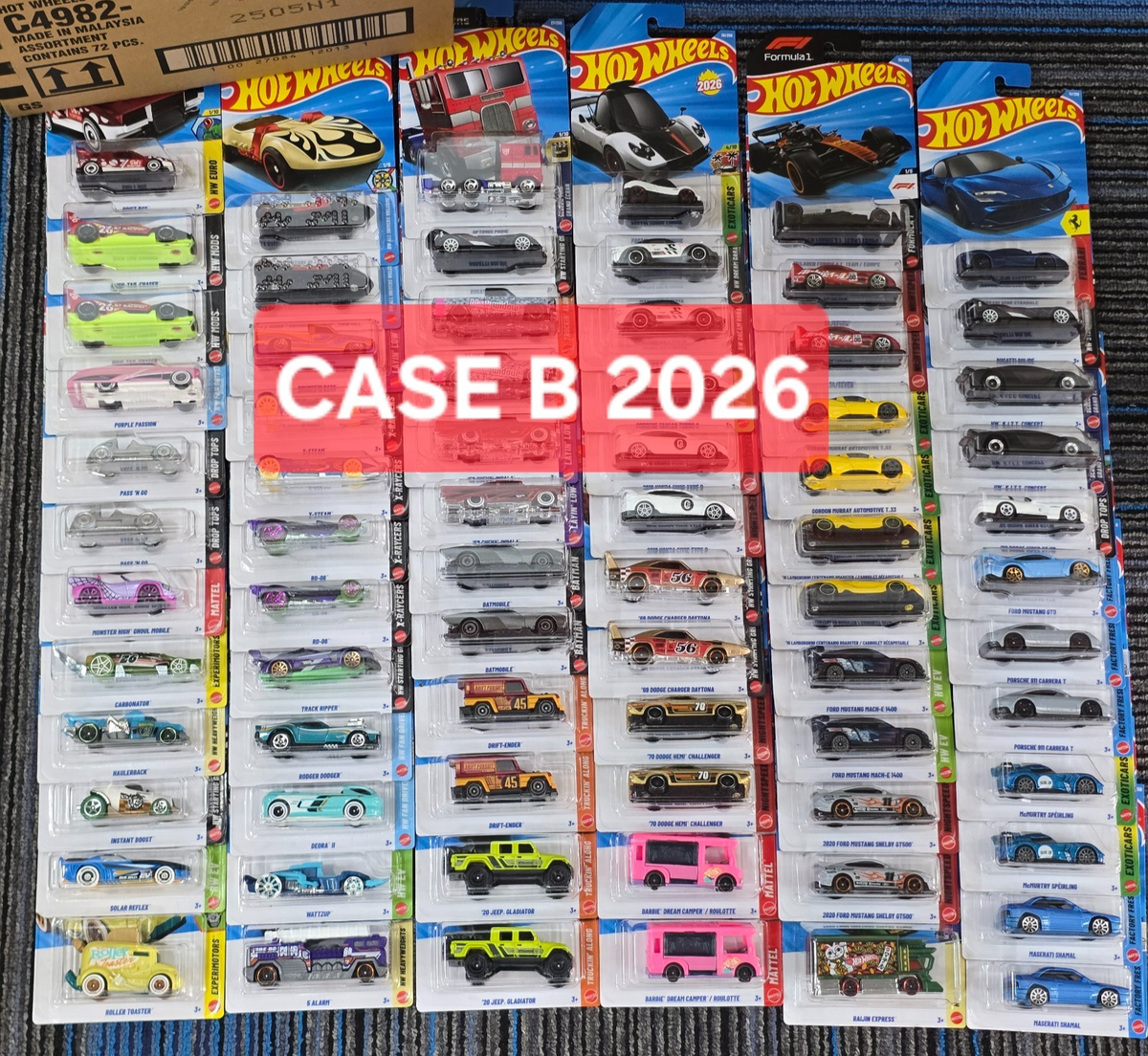 HOTWHEELS MAINLINE CASE B 2026 (9CNB) SEALED BOX LONG CARD 72PCS