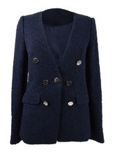Calvin Klein Women's Double-Breasted Textured Blazer