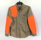 Game Winner Hunting Shooting Shirt Right Handed Tan Khaki Blaze Orange L **EC