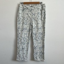 Mario Serrani Ankle Pants Womens Medium Blue and White