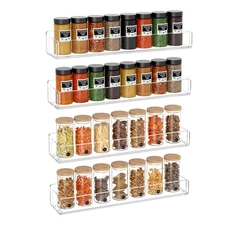 New Best NIUBEE Wall Mounted Spice Rack Organizer Clear Acrylic Shelf Storage