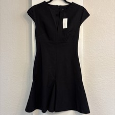 NWT Banana Republic V Neck Cap Sleeve Fit & Flare Mini Dress Sz 2 LBD Day Night