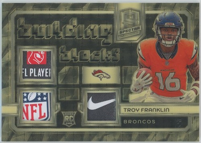 #ad #ad Troy Franklin 2024 Panini Spectra Building Blocks Gold 1 1 One of One RC Broncos $499.99