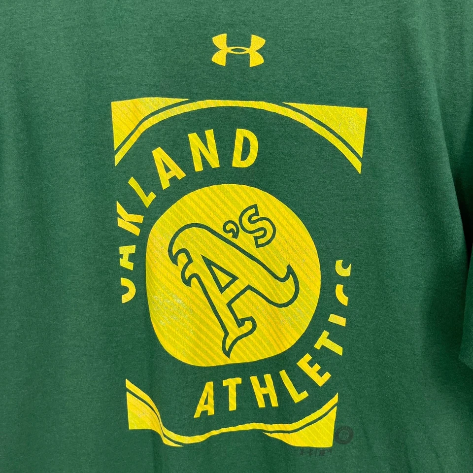 Under Armour Oakland Athletics T-Shirt Men's Size XL Green A's Baseball MLB - Image 4 of 4