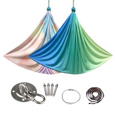 Aerial Silk Yoga Towel Swing Set Hammock Trapeze Inversion Fly For Kids Play