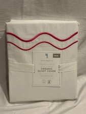Pottery Barn Kids Embroidered SCALLOPED BRIGHT PINK TWIN DUVET NEW w/tags 129