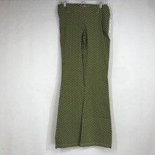 Urban Outfitters Geometric Flare Pants Olive Green Retro Boho Festival Women's 0